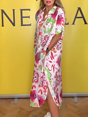 Vestido Lidia - Estampado - Super Leve e Solto Caimento Perfeito (Verão 2025)