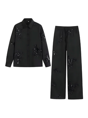 Conjunto Eliza - Estampado com Flores - com Botões (Leve e Soltinho para o Verão)
