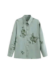 Conjunto Eliza - Estampado com Flores - com Botões (Leve e Soltinho para o Verão)
