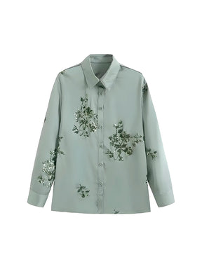 Conjunto Eliza - Estampado com Flores - com Botões (Leve e Soltinho para o Verão)