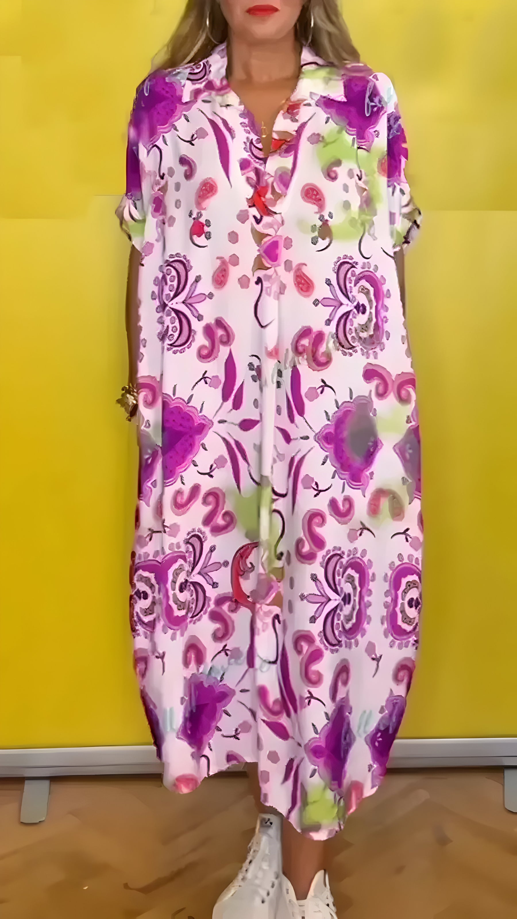 Vestido Lidia - Estampado - Super Leve e Solto Caimento Perfeito (Verão 2025)