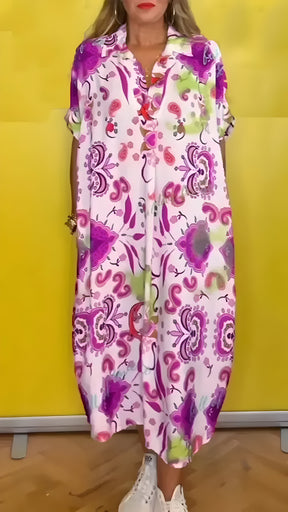 Vestido Lidia - Estampado - Super Leve e Solto Caimento Perfeito (Verão 2025)