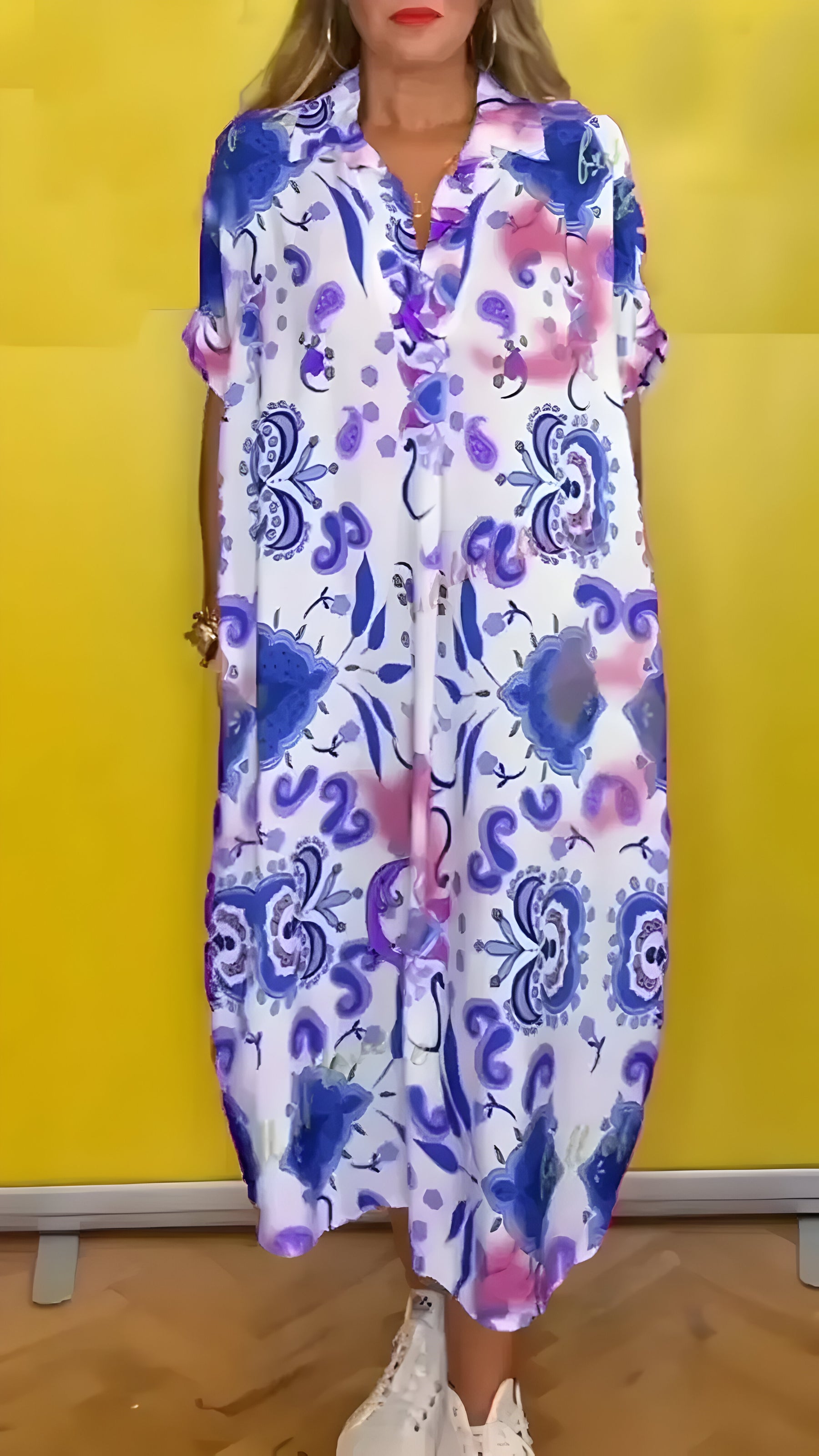 Vestido Lidia - Estampado - Super Leve e Solto Caimento Perfeito (Verão 2025)