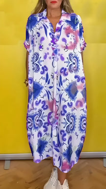 Vestido Lidia - Estampado - Super Leve e Solto Caimento Perfeito (Verão 2025)