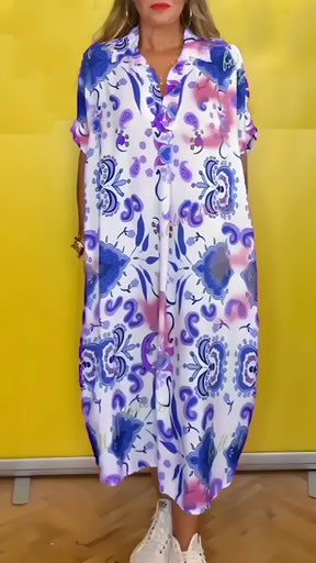 Vestido Lidia - Estampado - Super Leve e Solto Caimento Perfeito (Verão 2025)
