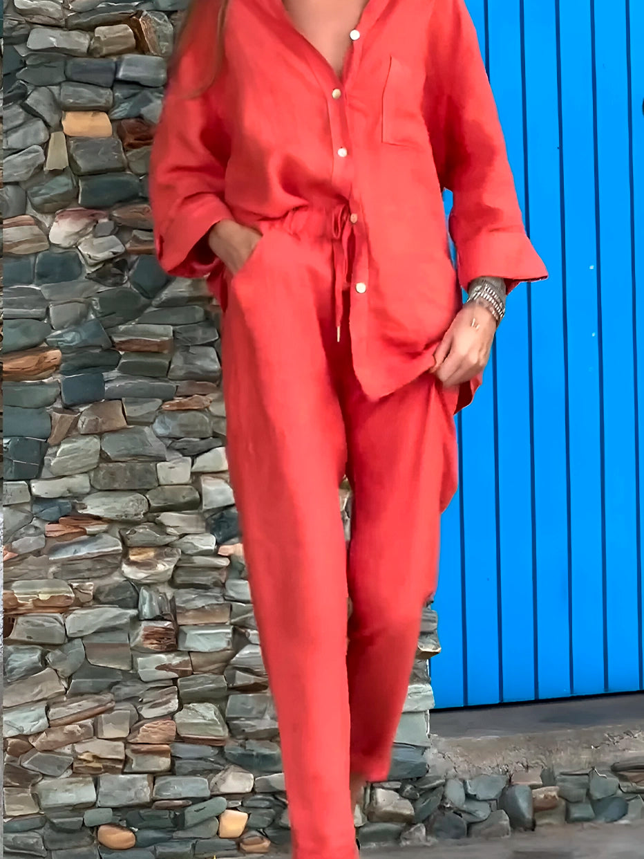 Conjunto Silvia – Linho Premium com Bolso Frontal – CONFORT N