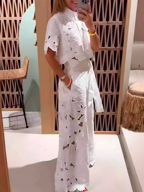 Conjunto Pluzi Calça + Camisa de Renda Leve e Soltinha (Verão 2025)