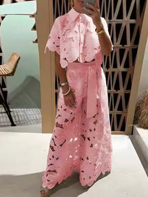 Conjunto Pluzi Calça + Camisa de Renda Leve e Soltinha (Verão 2025)