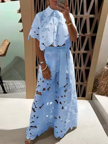 Conjunto Pluzi Calça + Camisa de Renda Leve e Soltinha (Verão 2025)