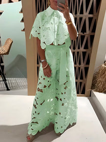 Conjunto Pluzi Calça + Camisa de Renda Leve e Soltinha (Verão 2025)