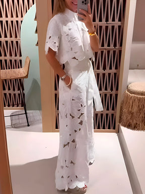 Conjunto Pluzi Calça + Camisa de Renda Leve e Soltinha (Verão 2025)