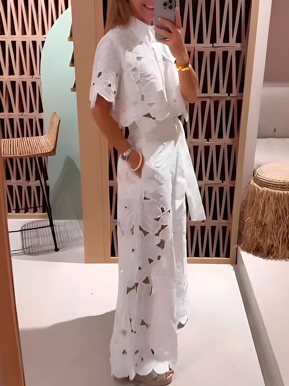 Conjunto Pluzi Calça + Camisa de Renda Leve e Soltinha (Verão 2025)